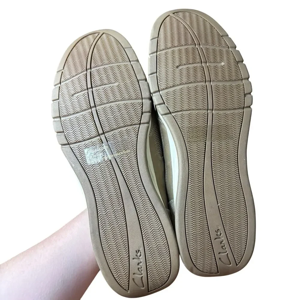 Clarks Armada Mens 11 M Beige Leather Casual Loafers Slip On Shoes Comfort